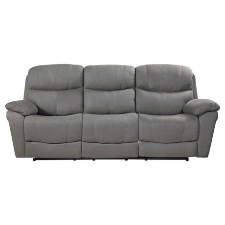 Homelegance - Longvale Power Double Reclining Sofa With Power Headrests In Gray - 9580Gy-3Pwh