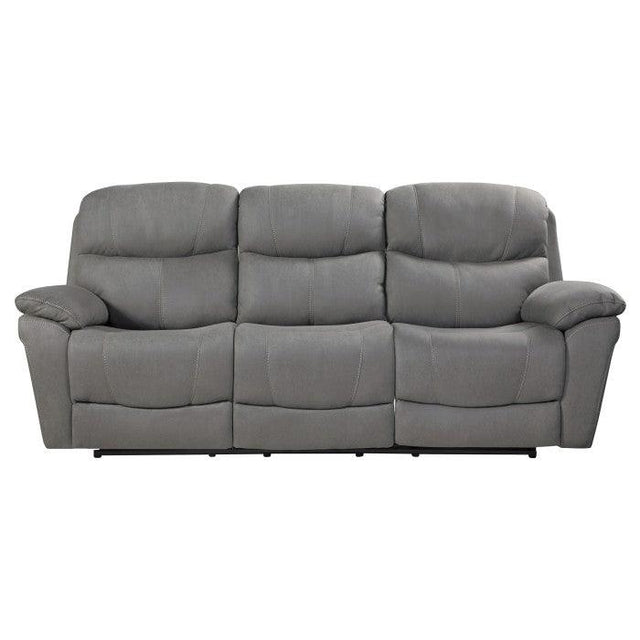 Homelegance - Longvale Power Double Reclining Sofa With Power Headrests In Gray - 9580Gy-3Pwh
