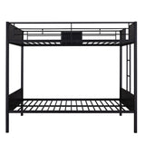 Full-over-full bunk bed modern style steel frame bunk bed with safety rail, built-in ladder for bedroom, dorm, boys, girls, adults(OLD SKU: MF190840AAD) - Home Elegance USA