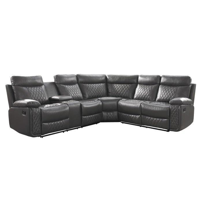 Homelegance - Socorro 3-Piece Reclining Sectional - 9599Gry*Sc
