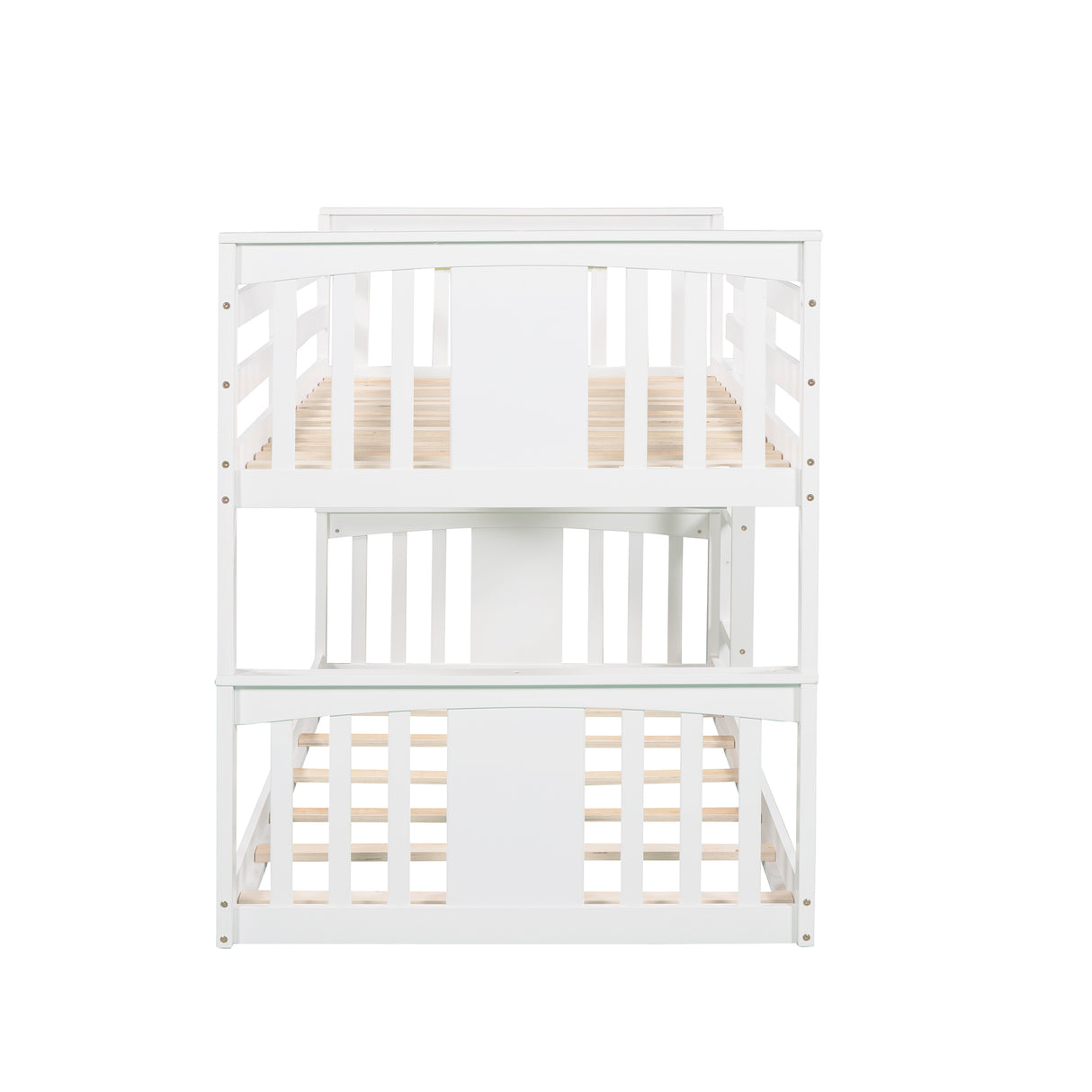 Twin Over Twin Bunk Bed with Ladder, White (Old SKU:LP000107AAK) - Home Elegance USA