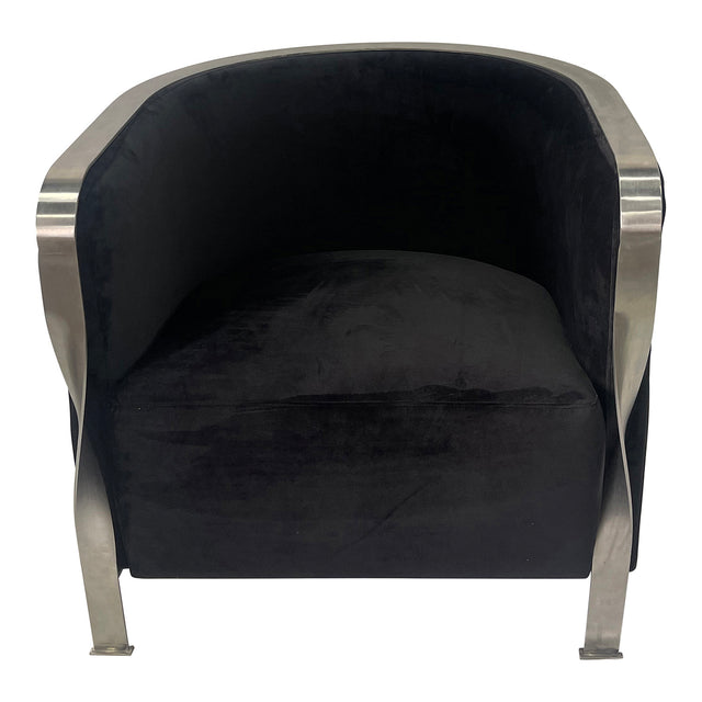 Gunmetal Grey and Silver Sofa Chair - Home Elegance USA