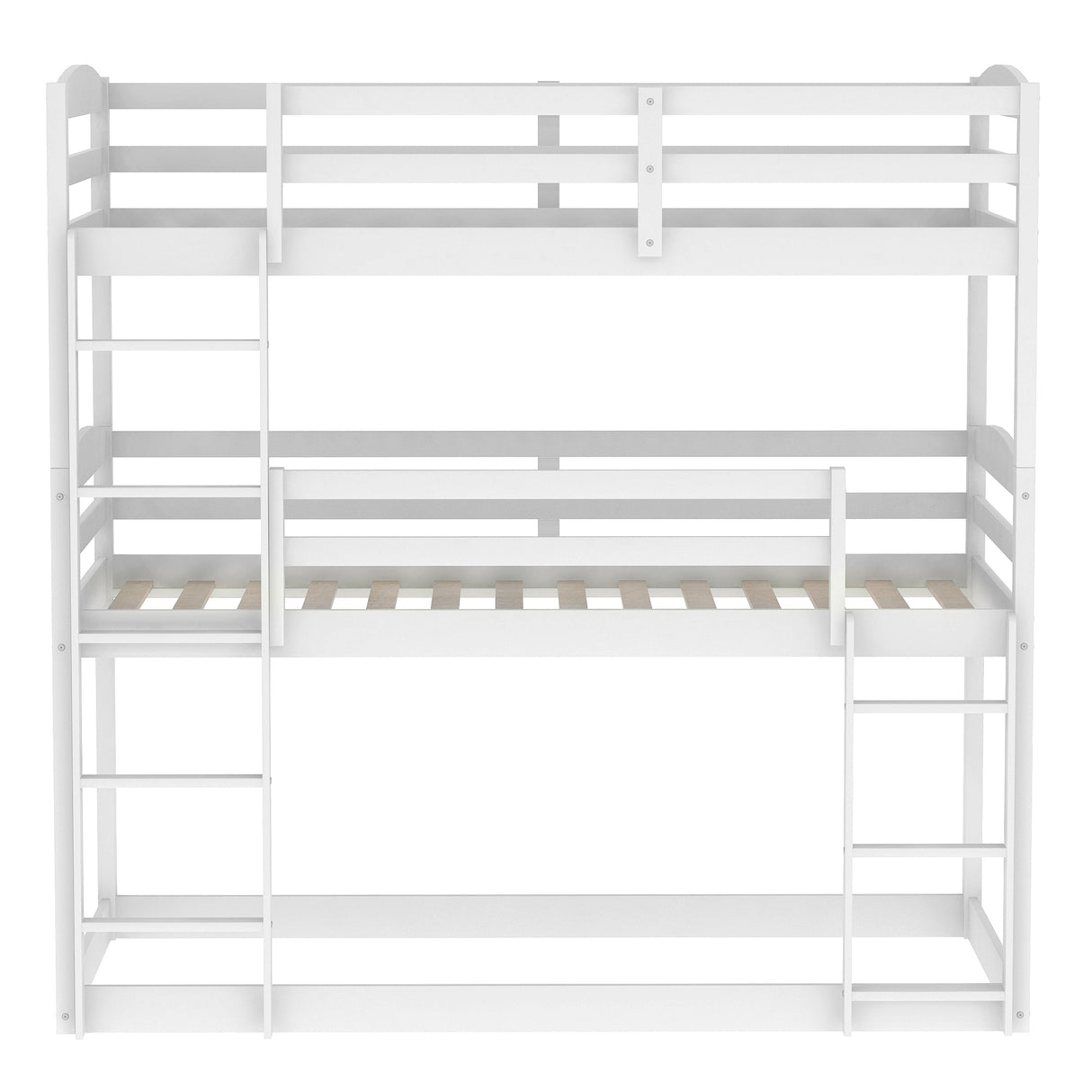 Twin over Twin over Twin Triple Bunk Bed,White - Home Elegance USA