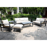 6 Piece Sofa Seating Group with Cushions, Powdered Pewter