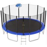 16FT Trampoline for Kids with Safety Enclosure Net, Basketball Hoop and Ladder, Easy Assembly Round Outdoor Recreational Trampoline - SC000005AAC - image - 1