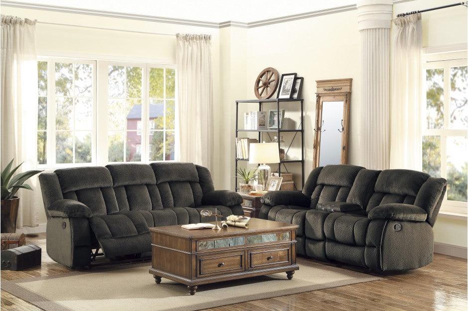 Homelegance - Laurelton Chocolate Double Reclining Sofa - 9636-3