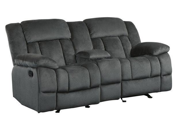 Homelegance - Laurelton Charcoal Double Glider Reclining Love Seat W- Cntr Console - 9636Cc-2