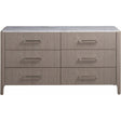 Soren Dresser Pumice Finish with Marble Top and 6 Drawers | Universal