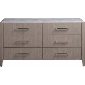 Soren Dresser Pumice Finish with Marble Top and 6 Drawers | Universal
