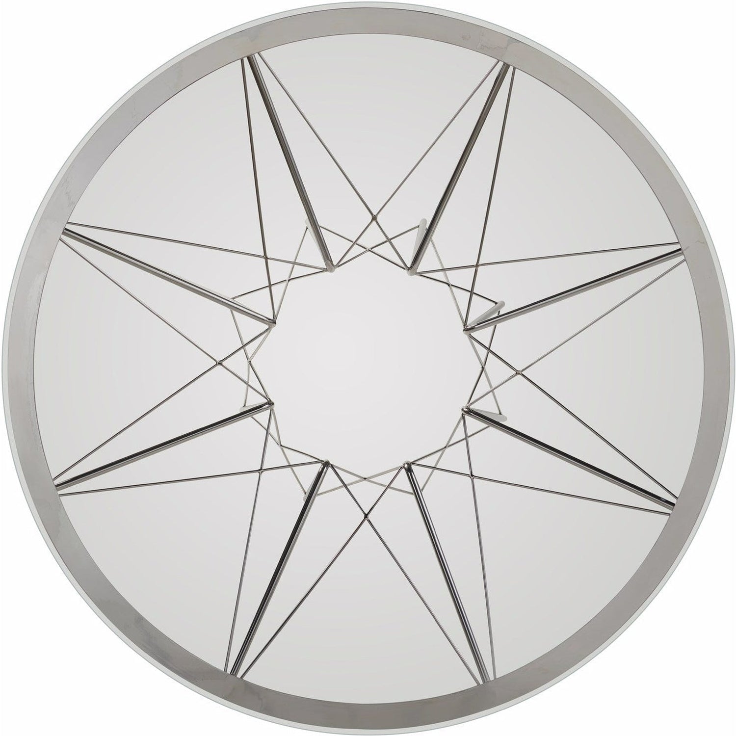 Axel Round Dining Table Stainless Steel Base with Glass Top – Universal