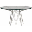 Axel Round Dining Table Stainless Steel Base with Glass Top – Universal