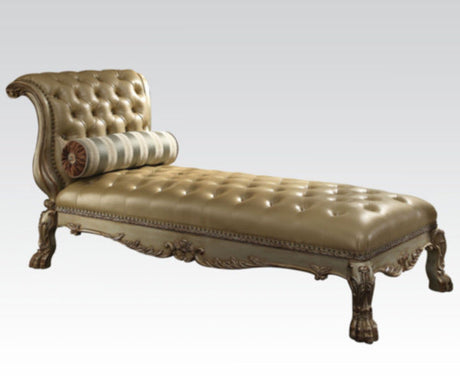 Acme Furniture - Dresden Tufted Chaise in Gold Patina - 96489