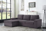 Newlyn Sofa with Reversible Chaise in Dark Gray Linen - Home Elegance USA