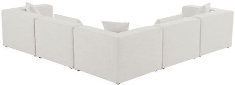 Cube - Modular Sectional 5 Piece - Cream - Fabric - Modern & Contemporary - Home Elegance USA