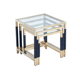 Modern End Table Stainless Steel And Acrylic Frame With Clear Glass - Home Elegance USA
