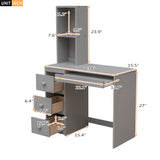Twin Size Loft Bed with a Stand-alone Bed, Storage Staircase, Desk, Shelves and Drawers, Gray - Home Elegance USA