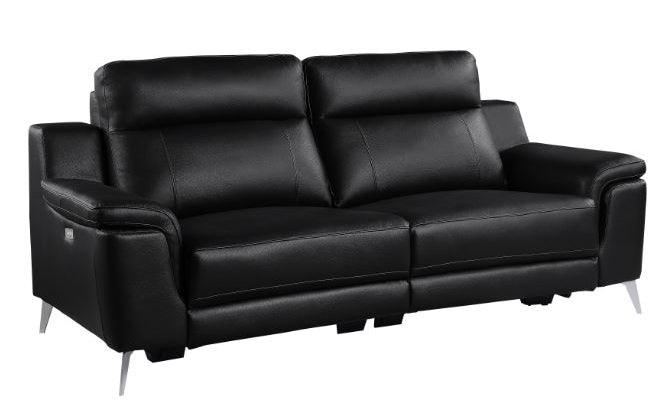 Antonio 2 Piece Reclining Sofa Set In Black 9360Blk*2Pw | Homelegance | Home Elegance USA