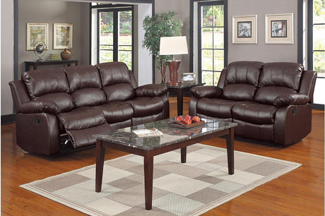 Granley Brown Double Reclining Sofa 9700Brw-3 | Homelegance