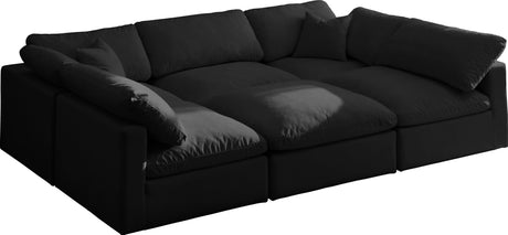 Plush - Cloud Modular Sectional 6 Piece - Black - Modern & Contemporary - Home Elegance USA