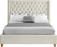 Barolo Velvet King Bed In Cream - Barolocream-K | Meridian