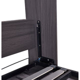 Full Size Murphy Bed with Wardrobe and Drawers, Storage Bed, can be Folded into a Cabinet, Gray - Home Elegance USA