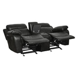 Homelegance - Marille Black 3 Piece Living Room Set - 9724Blk-3-2-1