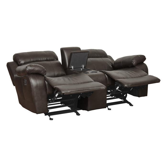 Homelegance - Marille Dark Brown 3 Piece Living Room Set - 9724Brw-3-2-1