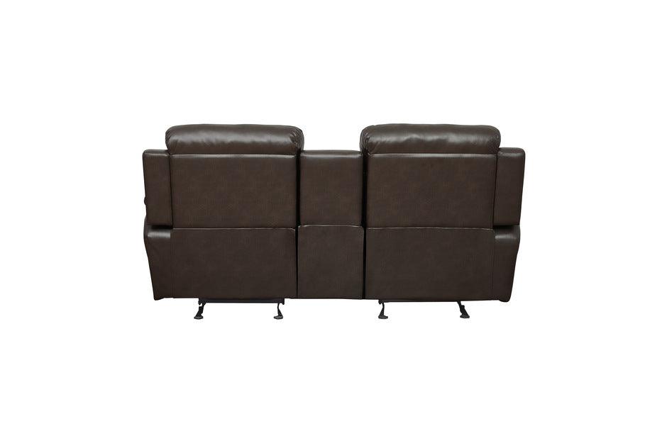 Homelegance - Marille Dark Brown Double Glider Reclining Love Seat W- Cntr Console - 9724Brw-2
