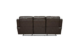 Homelegance - Marille Dark Brown Double Reclining Sofa W- Cntr Drop-Down Cup-Hldr - 9724Brw-3