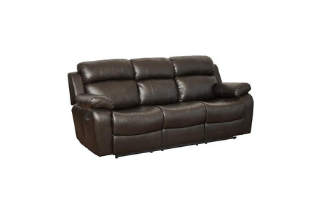 Homelegance - Marille Dark Brown Double Reclining Sofa W- Cntr Drop-Down Cup-Hldr - 9724Brw-3