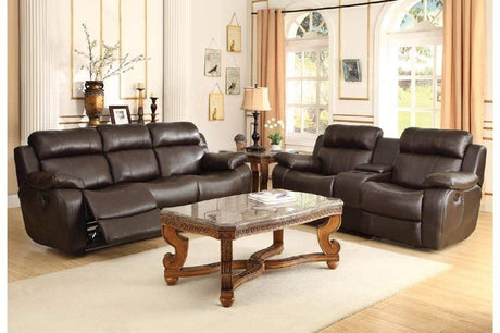 Homelegance - Marille Dark Brown 3 Piece Living Room Set - 9724Brw-3-2-1