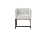 Modrest Marty Modern Off-White & Copper Antique Brass Dining Chair - Home Elegance USA