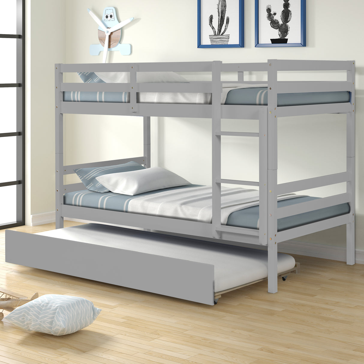 TWIN BUNKBED WITH TRUNDLE - Home Elegance USA