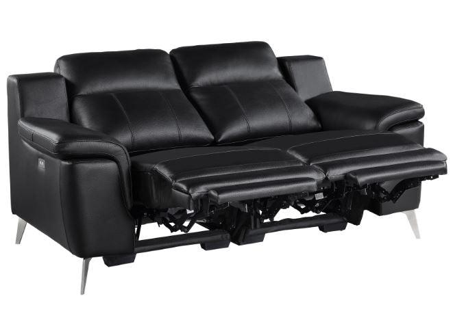 Homelegance - Antonio 3 Piece Reclining Living Room Set In Black - 9360Blk-3-2-1