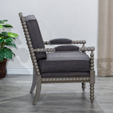 Spindle Chair, Weathered Gray, Charcoal - Home Elegance USA