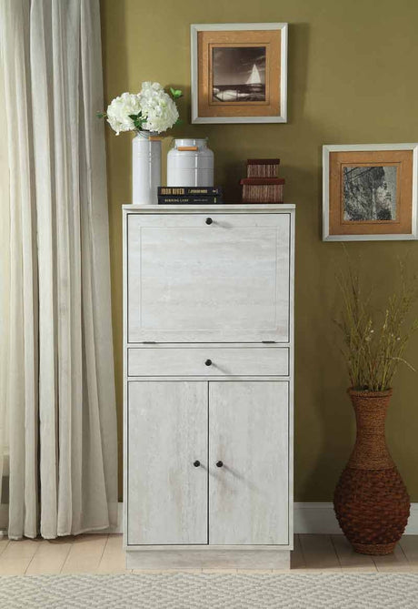 Acme Furniture - Wiesta Antique White Wine Cabinet - 97545
