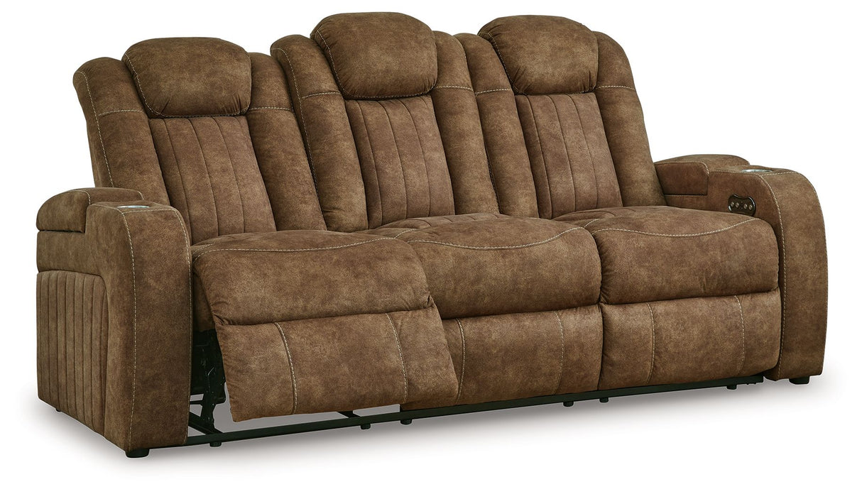 Wolfridge - Brindle - 2 Pc. - Power Reclining Sofa, Power Reclining Loveseat With Console - Home Elegance USA