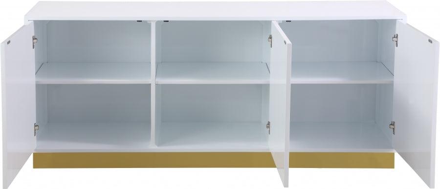 Meridian Furniture - Cosmopolitan Sideboard-Buffet In White Lacquer - 340