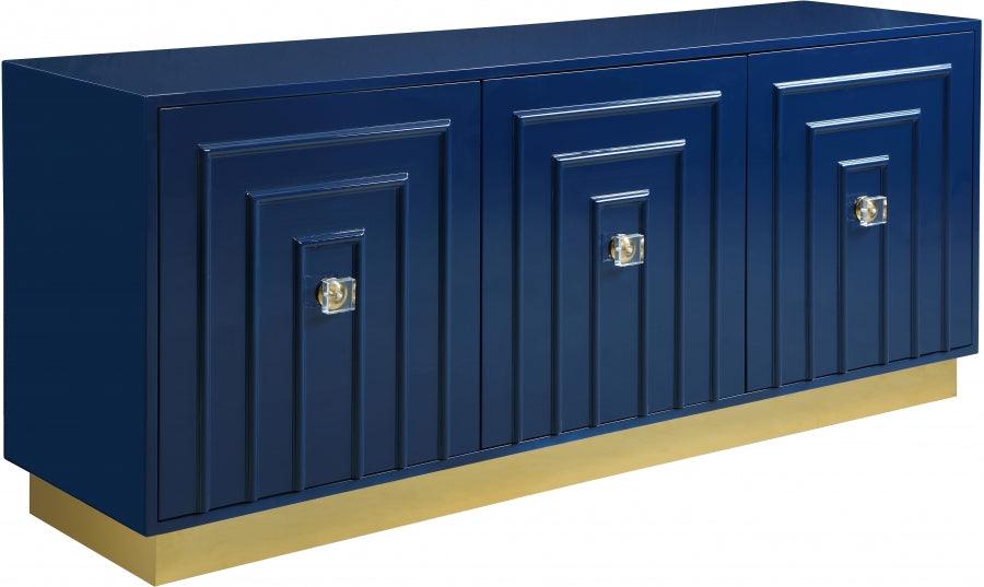 Meridian Furniture - Cosmopolitan Sideboard-Buffet In Navy Lacquer - 341