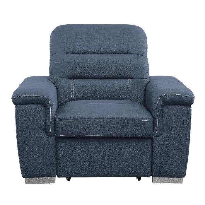 Alfio Chair With Pull - Out Ottoman 9808Bue - 1 | Homelegance | Home Elegance USA