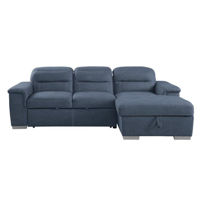 Alfio 2 - Piece Sectional With Pull - Out Bed And Hidden Storage 9808Bue*Sc | Homelegance | Home Elegance USA