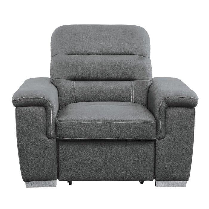 Alfio Chair With Pull - Out Ottoman 9808Sgy - 1 | Homelegance | Home Elegance USA