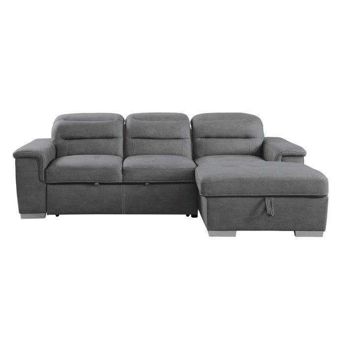 Alfio 2 - Piece Sectional With Pull - Out Bed And Hidden Storage 9808Sgy*Sc | Homelegance | Home Elegance USA