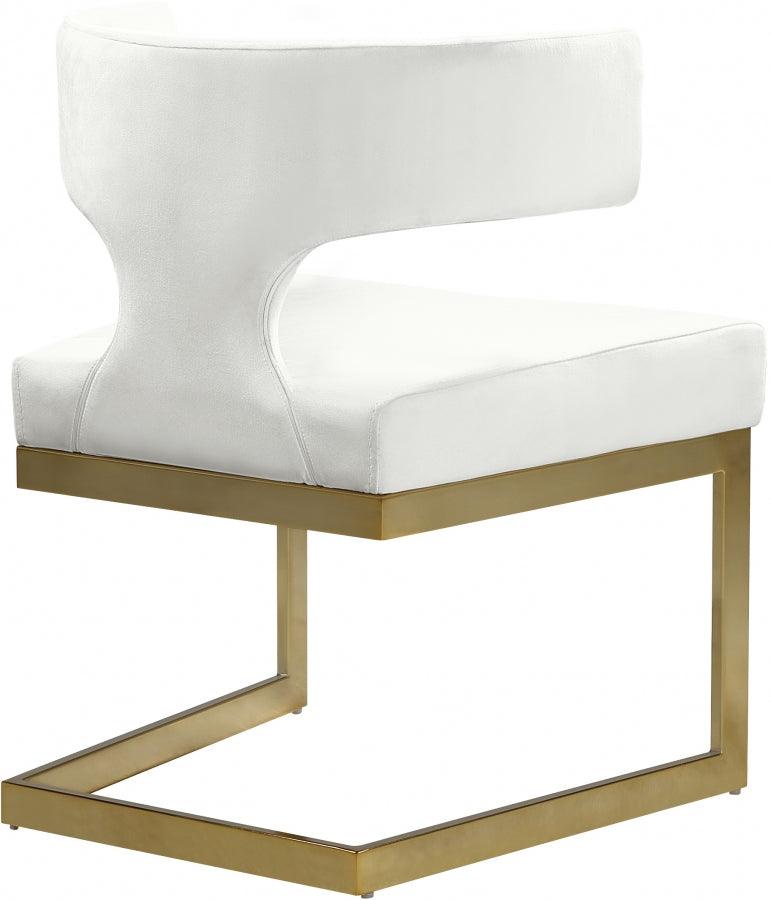 Alexandra Velvet Dining Chair Set Of 2 In Cream - 953Cream - C | Meridian | Home Elegance USA