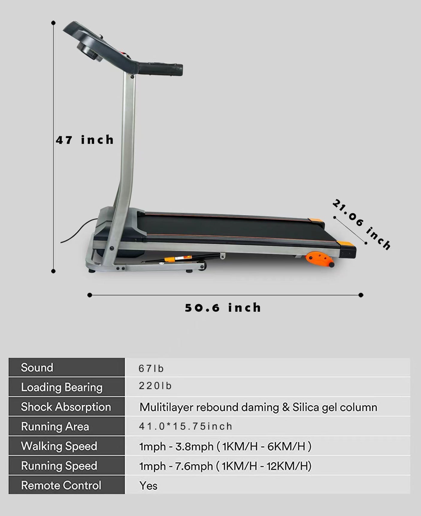 Folding Treadmill 2.5HP 12KM/H, Foldable Home Fitness Equipment with LCD for Walking & Running, Cardio Exercise Machine, 4 Incline Levels, 12 Preset or Adjustable Programs, Bluetooth Connectivity, Bla