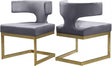 Alexandra Velvet Dining Chair Set Of 2 In Grey - 953Grey-C | Meridian
