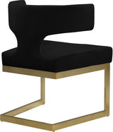 Alexandra Velvet Dining Chair Set Of 2 In Black - 953Black - C | Meridian | Home Elegance USA