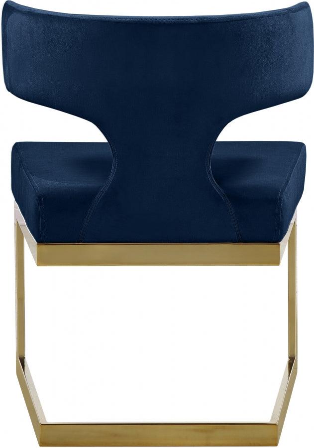 Alexandra Velvet Dining Chair Set Of 2 In Navy - 953Navy - C | Meridian | Home Elegance USA