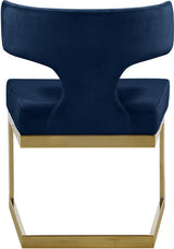 Alexandra Velvet Dining Chair Set Of 2 In Navy - 953Navy - C | Meridian | Home Elegance USA