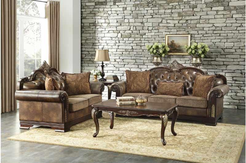 Croydon Brown 2 Piece Sofa Set 9815 - 3 - 2 | Homelegance | Home Elegance USA